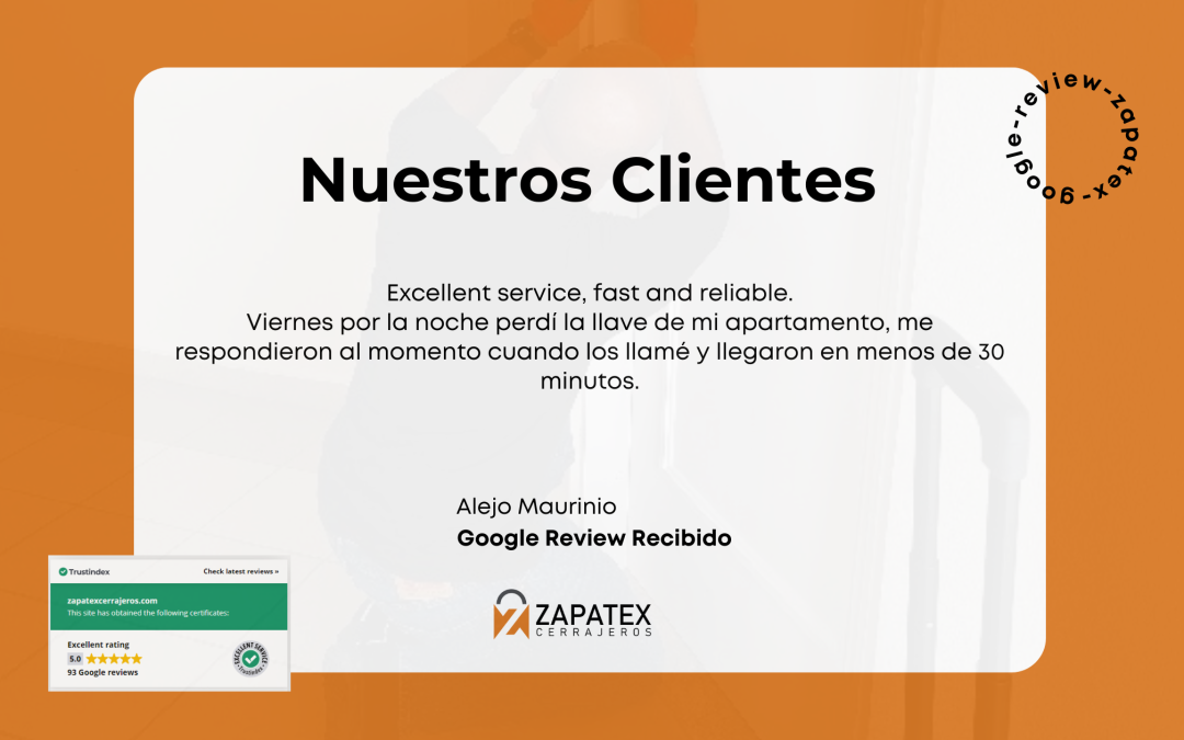 Rápida Respuesta y Servicio Confiable: La Experiencia de Alejo Maurinio con Zapatex Cerrajeros