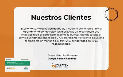 Experiencia de Mudanza Tranquila con Zapatex Cerrajeros: Testimonio de Ernesto Morales González