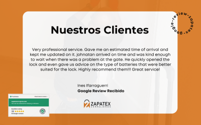 La Experiencia de Ines Ifarraguerri con Zapatex Cerrajeros: Servicio Profesional y Dedicado