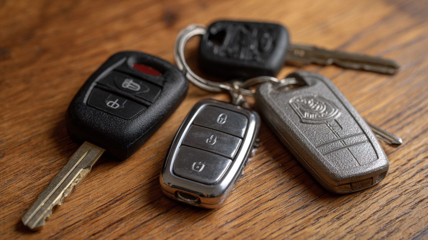 Tipos de llave con chip para carro en Puerto Rico sobre superficie de madera